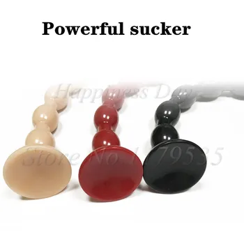 50cm Long Anal Bead Plug With Suction Cup Prostate Massager Anus Dilator Butt Plug Masturbate Anal Bead Sex Toys For Men Women 5