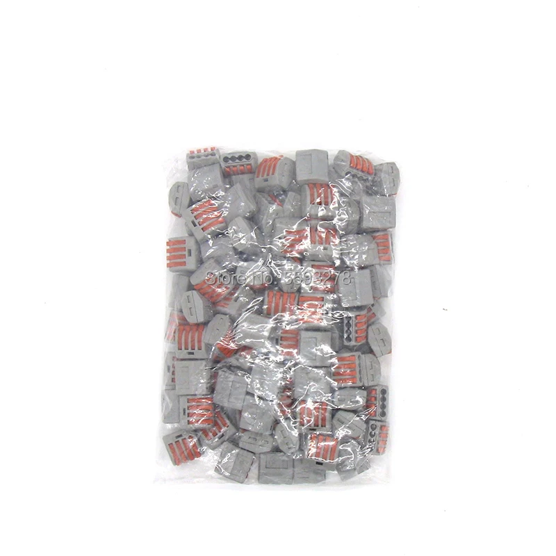 

100PCS/LOT Free Shipping Wiring-Connector 222-412 PCT-214 Conductor-Terminal-Block 4-Pin with Lever 0.08-2.5mm2 Compact-Wire