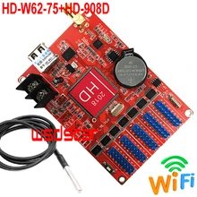 HD-W62-75+ HD-908D датчик температуры 640*160 5* HUB75 интерфейс передачи данных Перемычка RGB семь цветов светодиодный дисплей wifi контрольная карта