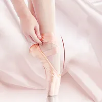 Girls Women Ladies Professional Ballet Pointe Shoes Satin Ballet Shoes With RibbonsProfessional Ballet Pointe Shoes Girls Women 1