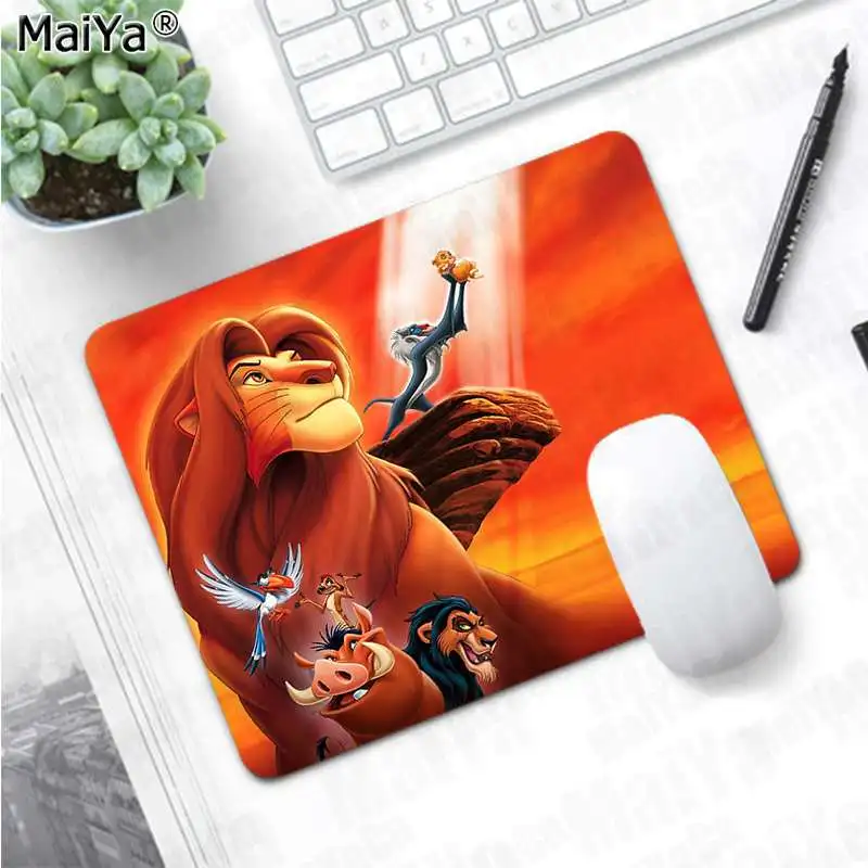 Maiya заказной кожаный коврик для мыши с изображением короля льва Simba из мультфильма, игровой коврик для ноутбука, резиновый коврик для мыши,, большой коврик для мыши, клавиатуры - Цвет: Not Lock Edge20x25cm