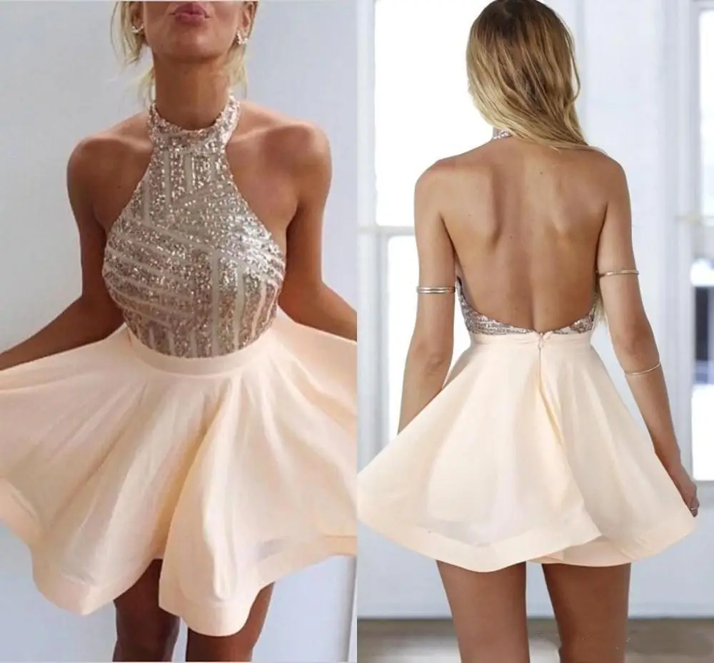 peach short prom dresses