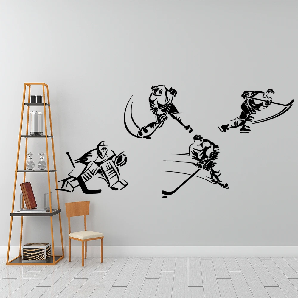 Креативная Наклейка на стену с хоккеем на льду, наклейка на стену, домашний декор для детских комнат, сделай сам, украшение для дома, фрески, наклейка s