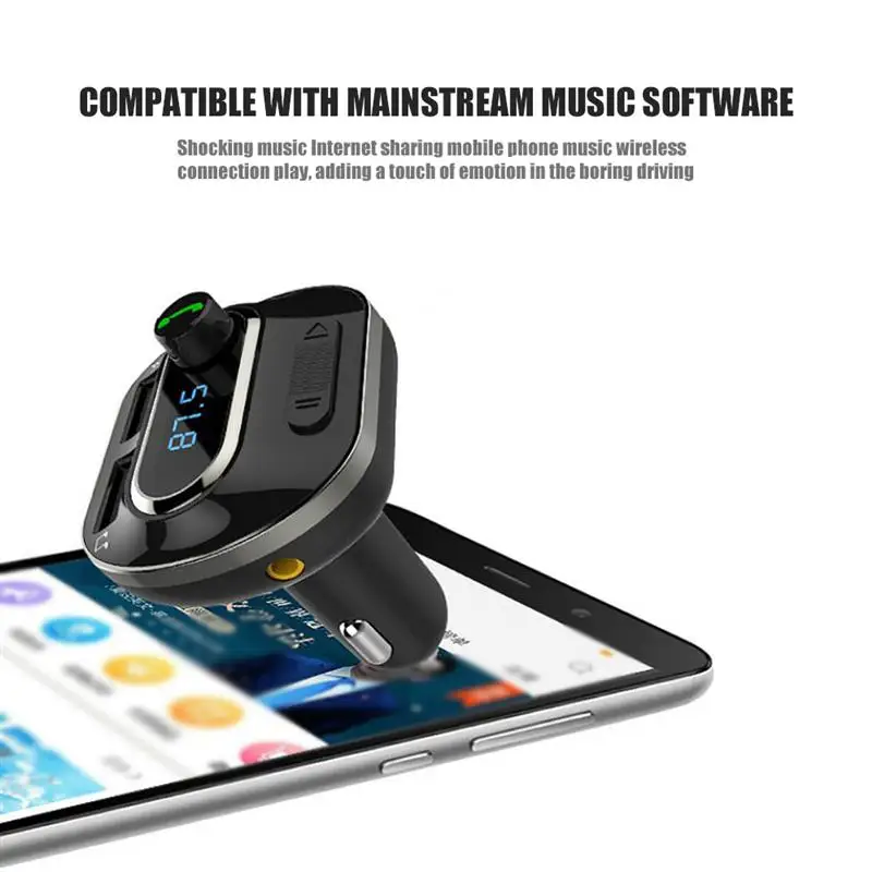 Беспроводной Bluetooth fm-передатчик Hands-Free радио адаптер музыкальный плеер с двумя usb-портами для зарядки 5 В/3,1 а автомобильный комплект макс 32 Гб