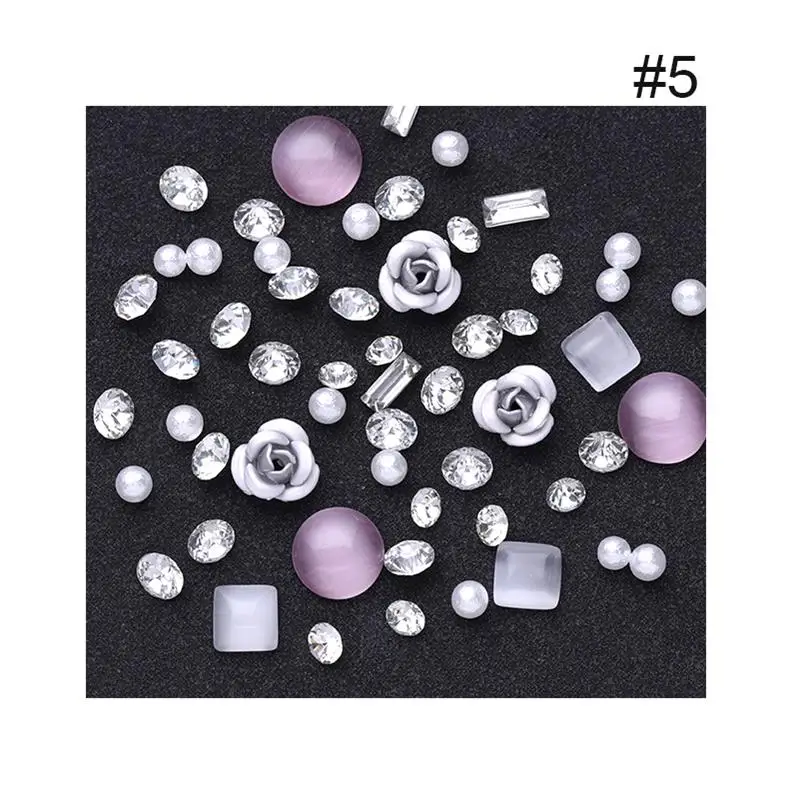 1 Box Nail Rhinestones Red Colorful Flat Bottom Mixed Size Nail Art Beads DIY Manicure 3D Nail Art Decorations 30 Colors - Цвет: 23
