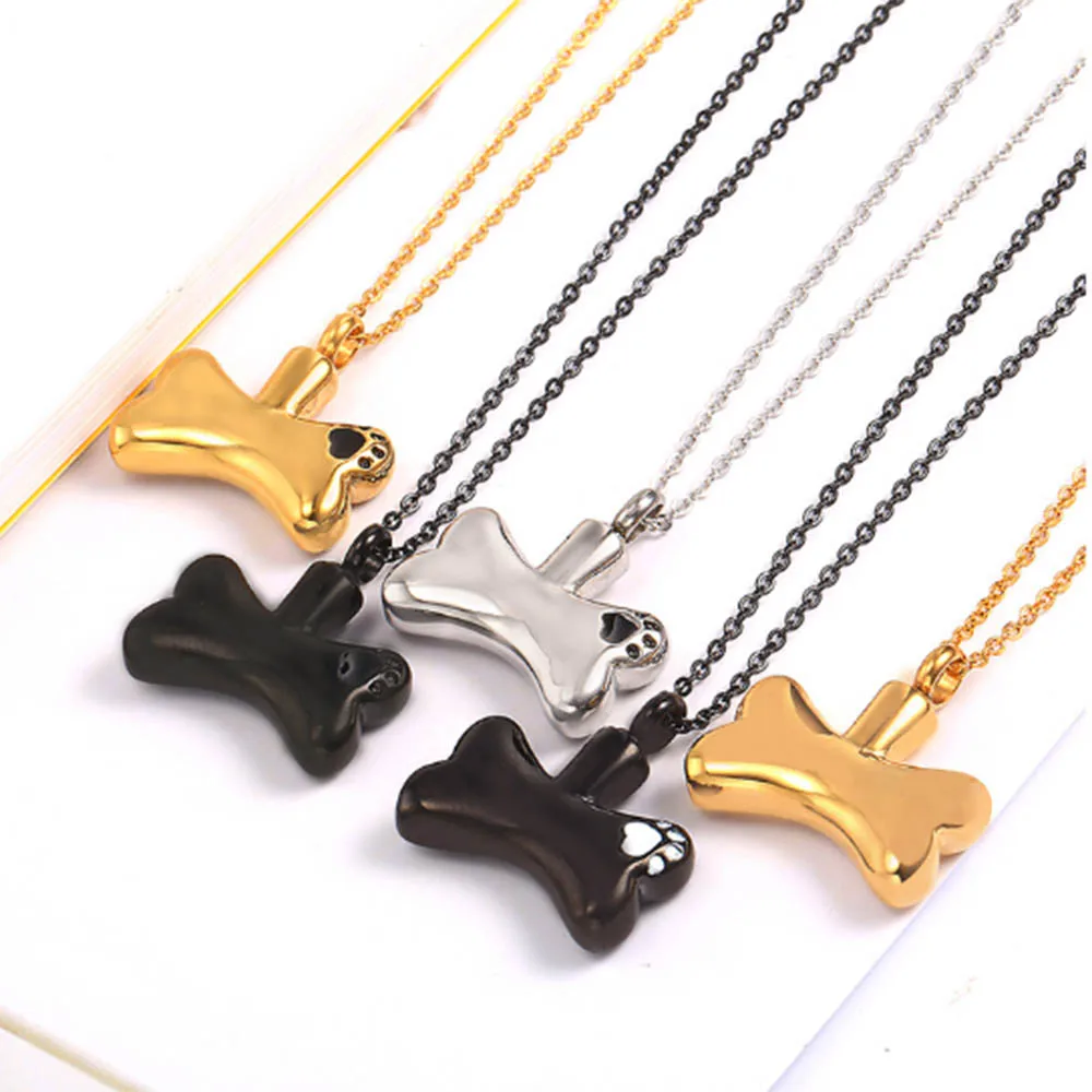 Paw Print Dog/Cat Paw Print Cremation Jewelry Ashes Holder Pet Stainless Steel Memorial Urn Necklace For keepsake pendant new