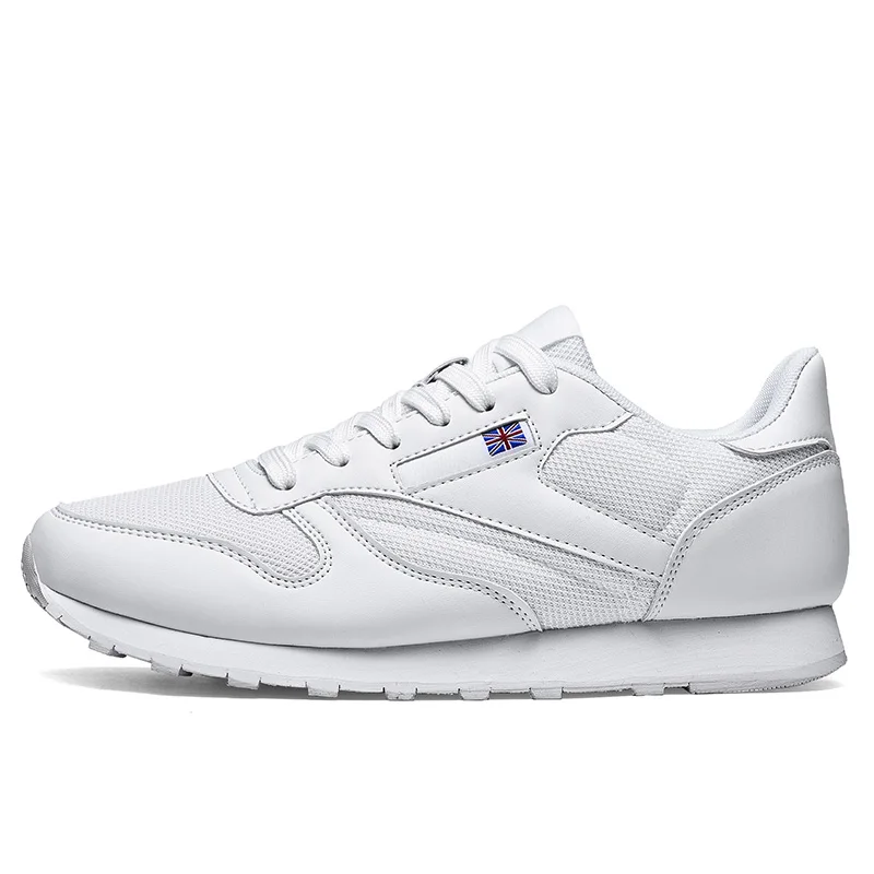 

Sports shoes men's and women's autumn leather waterproof and antiskid soft sole light all black training running shoes