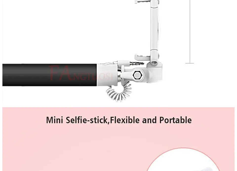FANGTUOSI мини селфи-Палка с кнопкой проводной силиконовый ручной Монопод универсальный 3,5 мм разъем портативный селфи-Палка с зеркалом