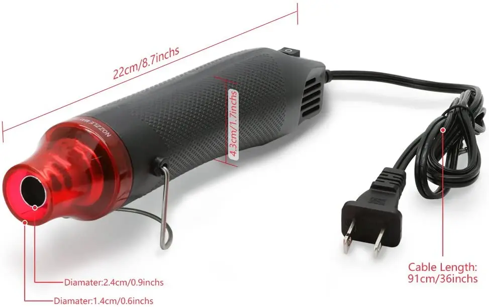 300W Electrical Mini Heat Gun with US UK EU Plug