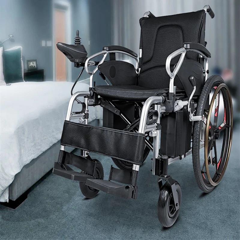 New Design Lightweight Mobility Electric Power Wheelchair Rear Control Remote Portable Folding For Old Elderly Patient Disabled