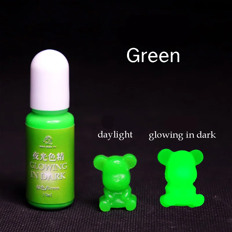 QIAOQIAO DIY 10 г/бутылка УФ смола светящийся в темноте пигмент DIY ручной работы искусство ремесла окрашивающий краситель - Цвет: Green