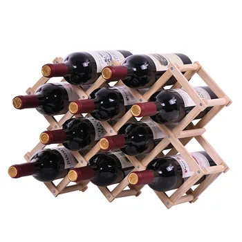 

Creative Folding Wooden Wine Bottle Holders for 3 6 10 Bottle Living Room Bar Decorative Cabinet Red Wine Display Storage Racks
