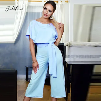 

Summer Fashion Ladies O-Neck Short Sleeve Sashes Button Loose Jumpsuits Casual Solid Backless Empire Waist Short Playsuits Women