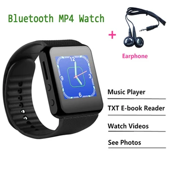 

Bluetooth Smart Watch MP3 MP4 Player with Earphone Support E-book Reader Music Video Picture Viewer Watch MP 4 MP3 watch VS DZ12
