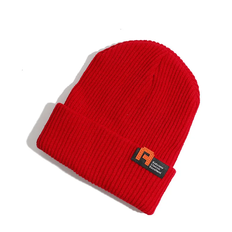 red Новые женские зимние теплые шерстяные вязанные шапки осенние модные головные уборы для мужчин и женщин шапка унисекс теплая зимняя вязаная шапка - Цвет: red