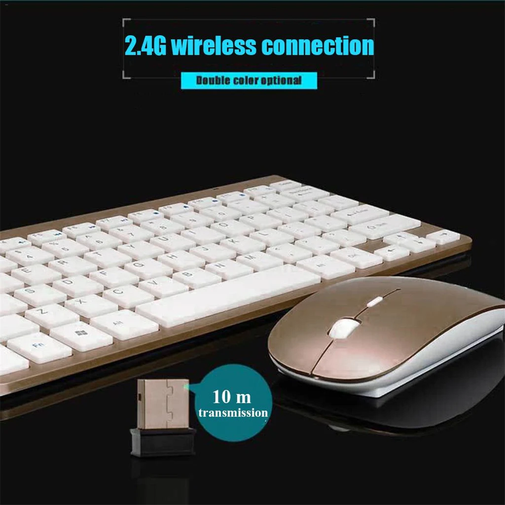 Wireless Keyboard Mouse Set 78 Keys 12 Multimedia Keys 2.4GHz Ultra Slim Wireless Mouse And Keyboard Combo Kit 2019 New