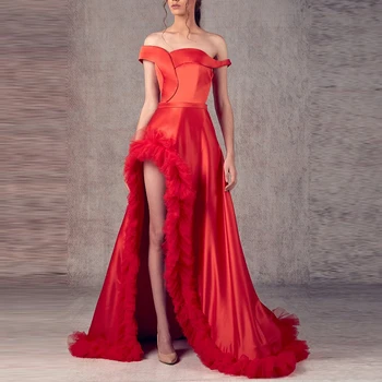 

Babatique Summer Dress Sexy Off Shoulder Red Mesh Satin Design Fashion Party Dress For Women Maxi Dress Vestidos Wholesale 2019