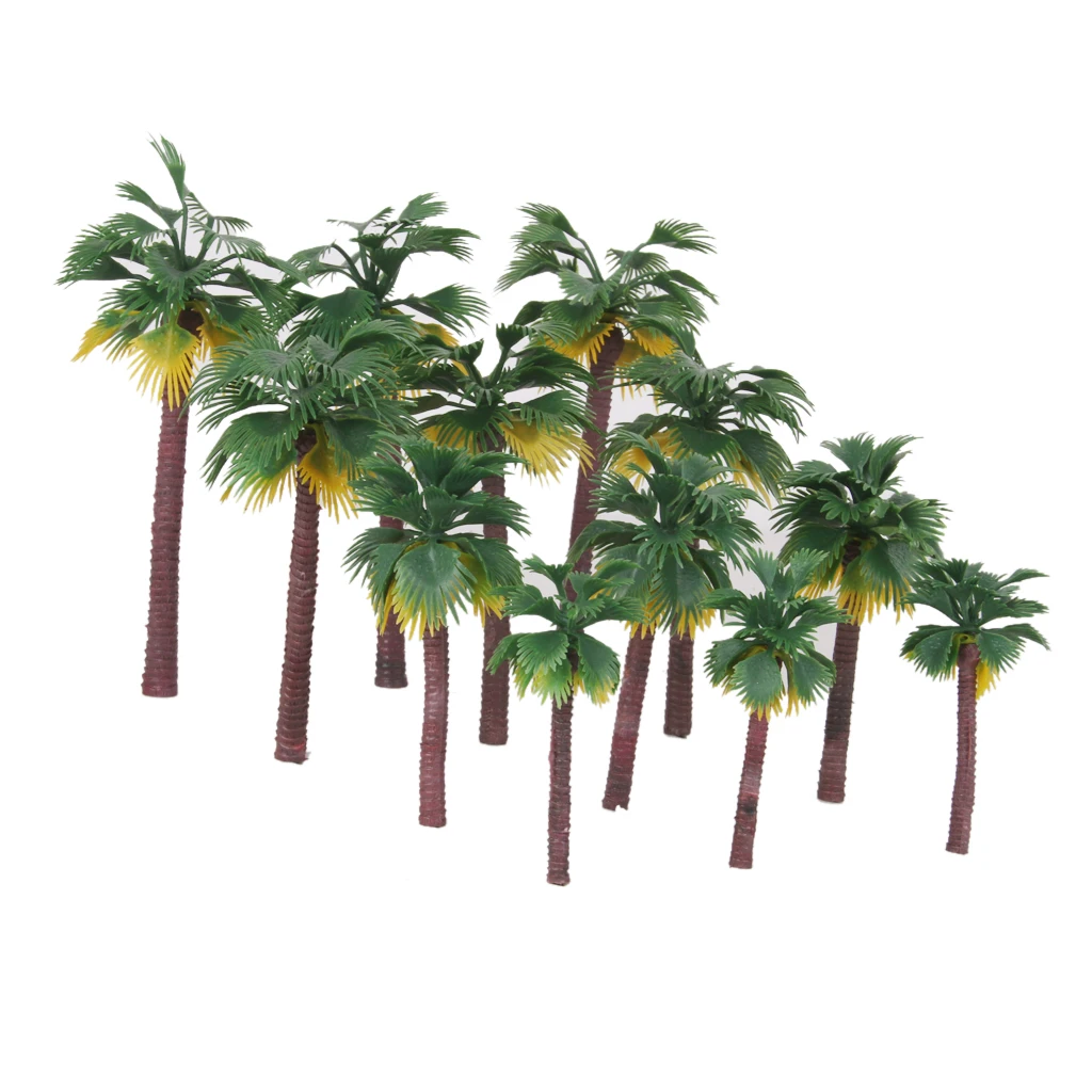 12 Plastic Model Tropical Palm Trees Rainforest Layout Train Scenery HO OO N