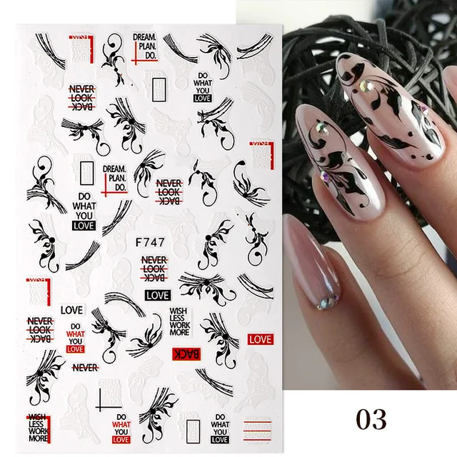 1PC Lines Maple Leaves Nail Foil Stickers Autumn Gold Flower Leaves Transfer Decals Slider Nails Art Decoration DIY Manicures F747 03