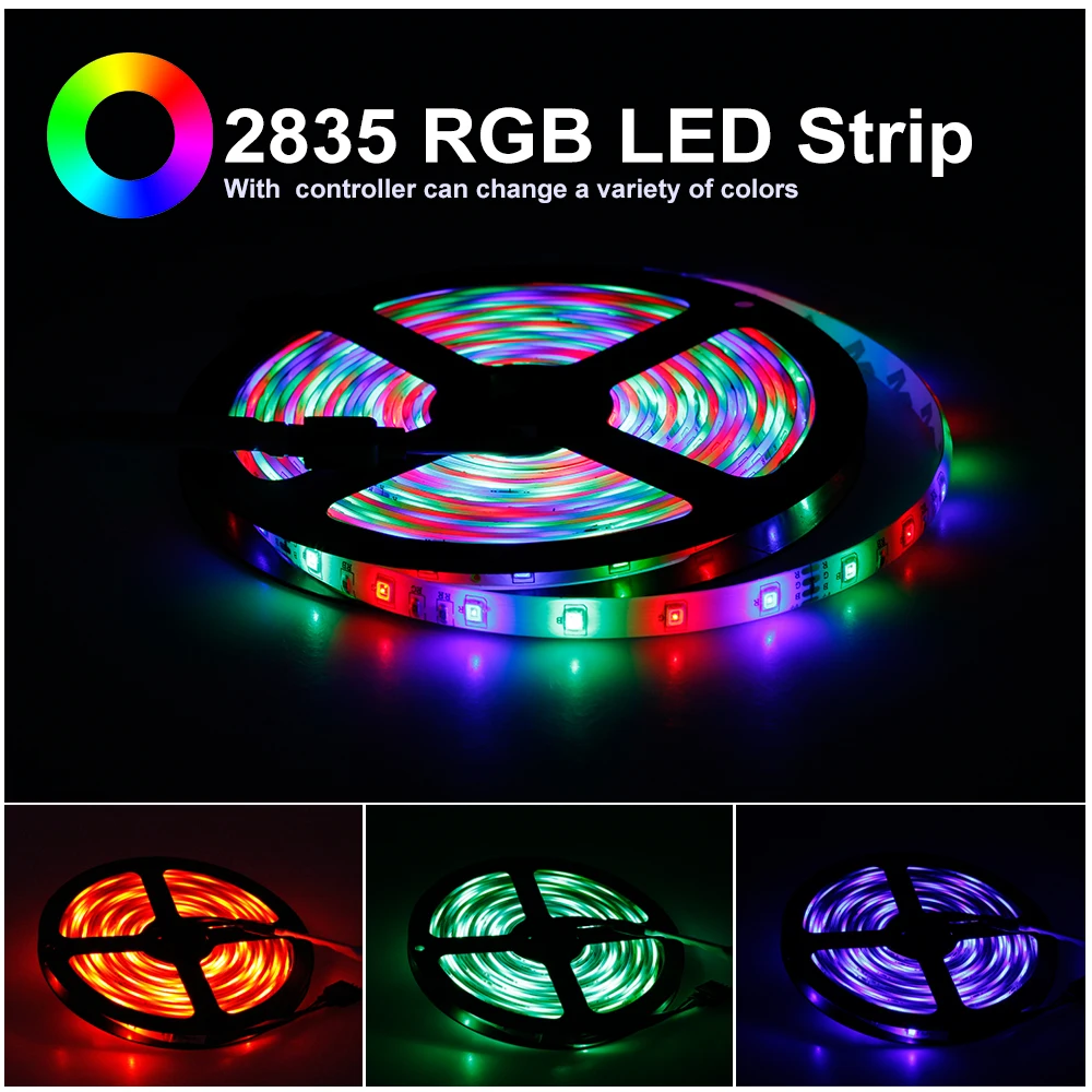 RGB Светодиодная лента светильник 5050 2835 DC12V неоновая водонепроницаемая гибкая
