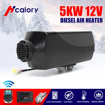 

Hcalory Car Heater 12V/24V 5000W LCD Monitor Air diesels Fuel Heater Single Hole For Boats Bus With Remote Control and Silencer