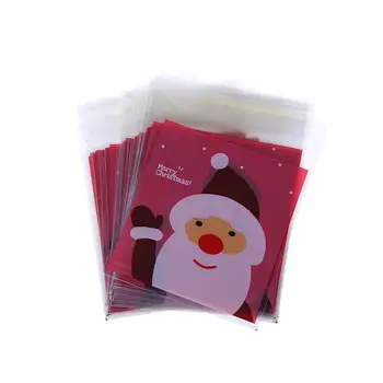 

50Pcs Cute Christmas Xmas Cellophane Flat Bottom Bags Gift Packaging Bag 13x10mm