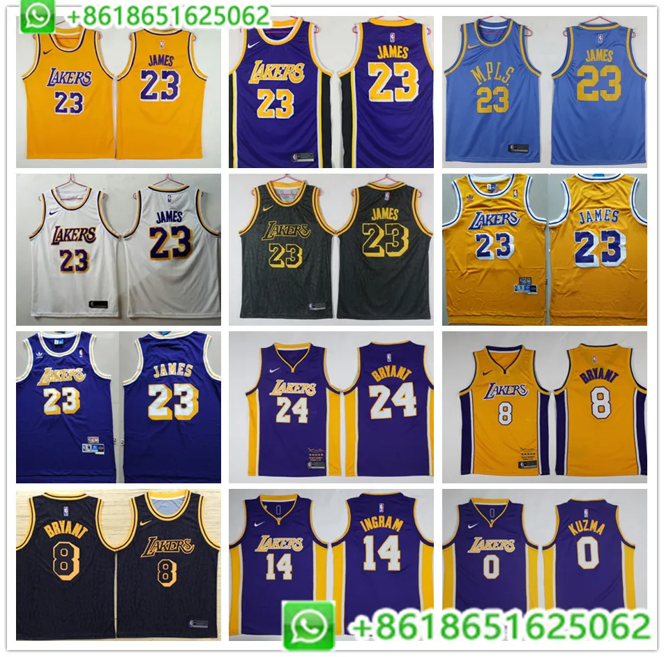 Сшитые баскетбольные майки в стиле Лос-Анжелес Леброн Джеймс лонзо мяч Кайл кузма Брэндон Инграм Коби Брайант camiseta maillot