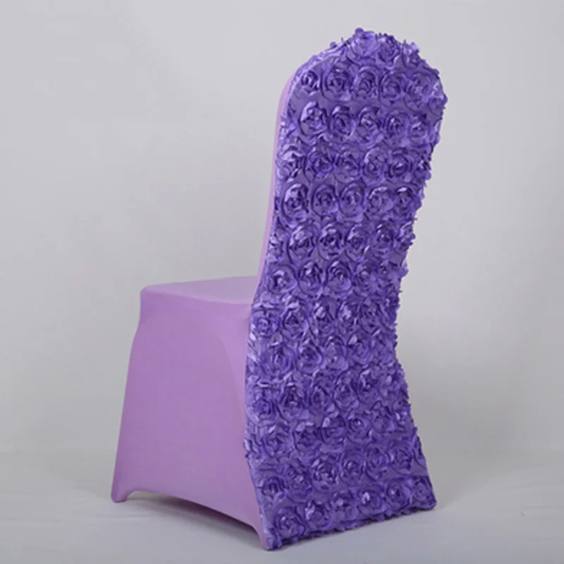 Эластичный спандекс чехол для свадебного стула 3D цветок розы подходит для свадьбы, вечерние, банкета T1
