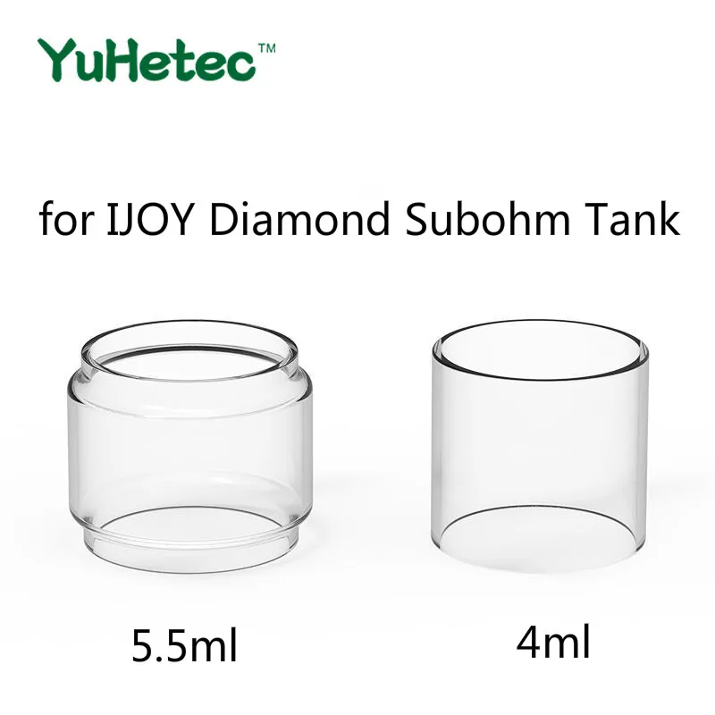 2 шт. оригинальный YUHETEC сменная стеклянная трубка для IJOY Diamond Subohm Tank 5,5 мл/4 мл подходит для Ijoy Saber 100 Вт комплект