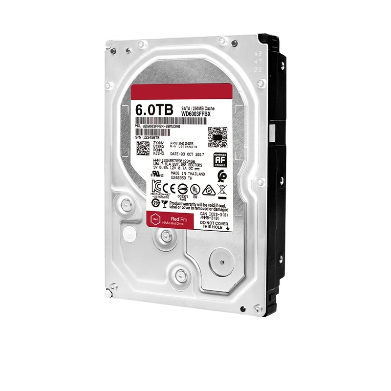 New Original HDD For WD Red PRO 6TB 3.5" SATA 6 Gb/s 256MB 7.2K For Internal Hard Disk NAS Hard Drive WD6003FFBX
