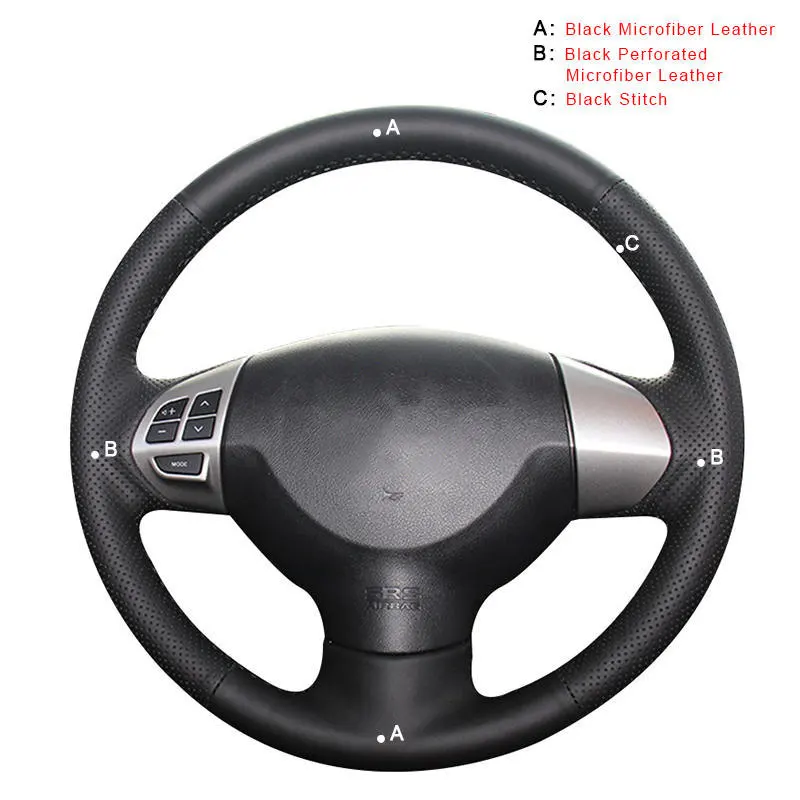 Microfiber Leather Оплетка автомобиля на крышке рулевого колеса для Mitsubishi Lancer X 10 2007- Outlander 2006-2013 ASX 2010-2013 Colt 2008 Кожа - Название цвета: Microfiber Leather