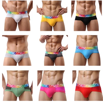 

Breathable Men's Colored belts Breathable Underwear U Convex Pouch Low Waist Modal Mesh Underpant Briefs Popular