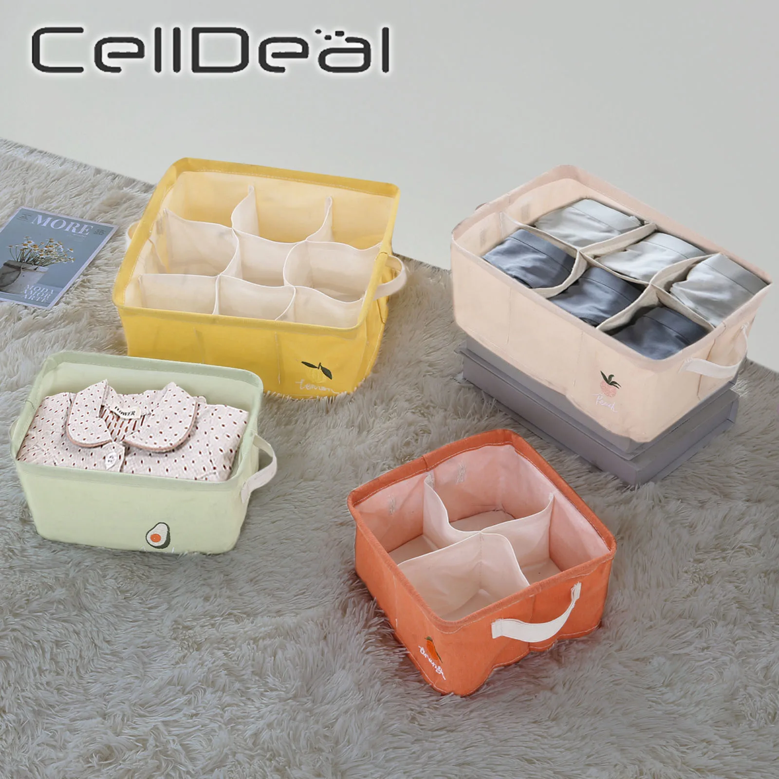 

1/3pcs Underwear Organizer Storage Box Scarfs Socks Bra Cosmetic Storage Basket Foldable Multifunctional Home Organization Boxes