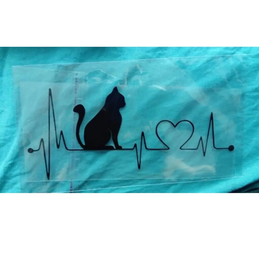 Trendy Design Pet Cat Heartbeat Lifeline PET Decal Unique Car Body Stickers Car Styling Truck Accessories