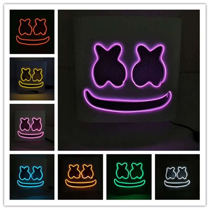 

DIY EVA DJ EL Wire LED Helmet Mask Light Cosplay Prop Halloween Mask Full Face Cosplay Prop Halloween Party Bar Masks Night Lamp