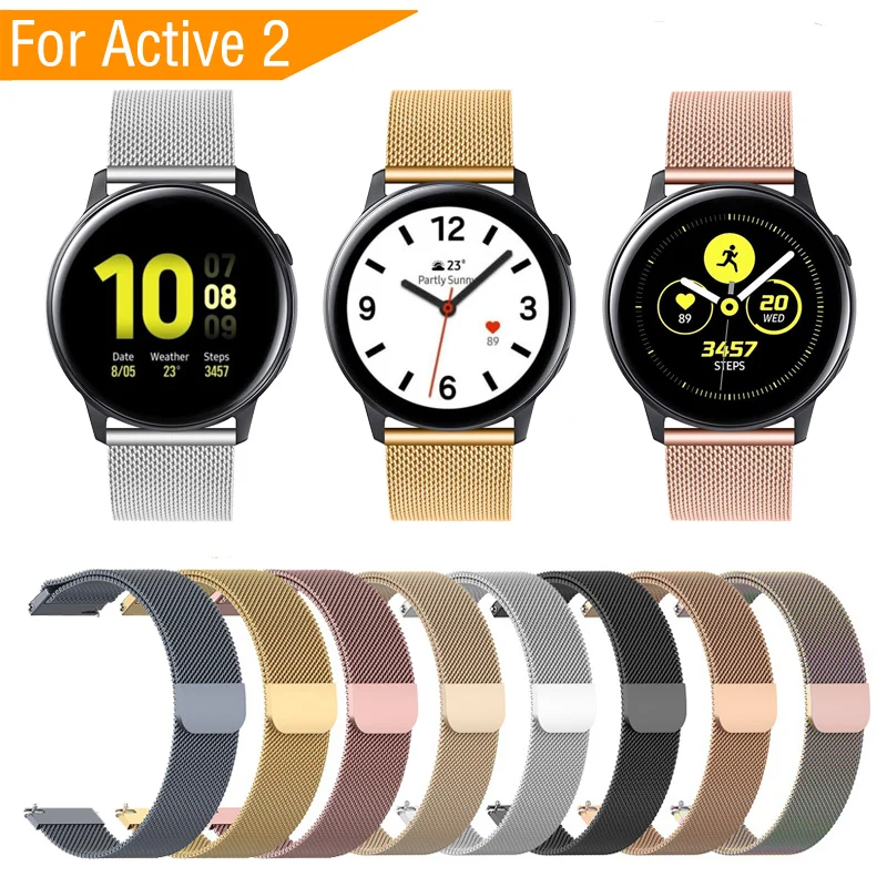 2019Mijobs металлический ремешок для samsung Galaxy Active 2/huawei GT/Huami Amazfit Bip/Forerunner 245 браслет из