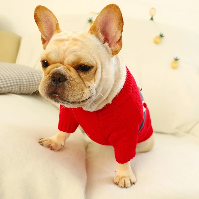 Зимняя Рождественская Одежда для собак Санта Клаус красный свитер куртка Мягкий плотный Теплый Щенок для маленьких собак Одежда Продукты