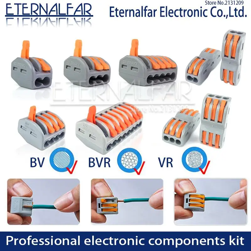 

Type PCT-212 32A 250V 4KV Multi-function Wire Quick Connector 28-12AGW Waterproof BV VR 213 SPL-2 Push-In Terminal Block