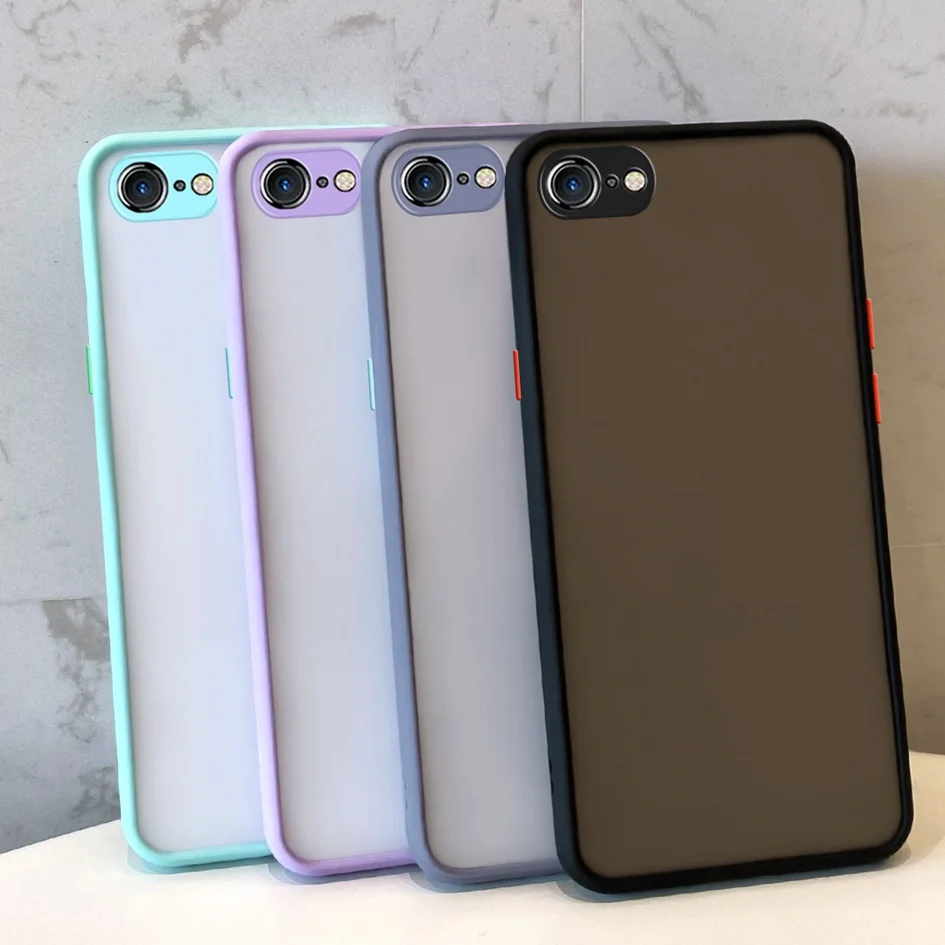 Чехол для Apple iPhone SE 2020 простой Матовый Бампер чехол телефона SE2 6S 6 8 7 Plus