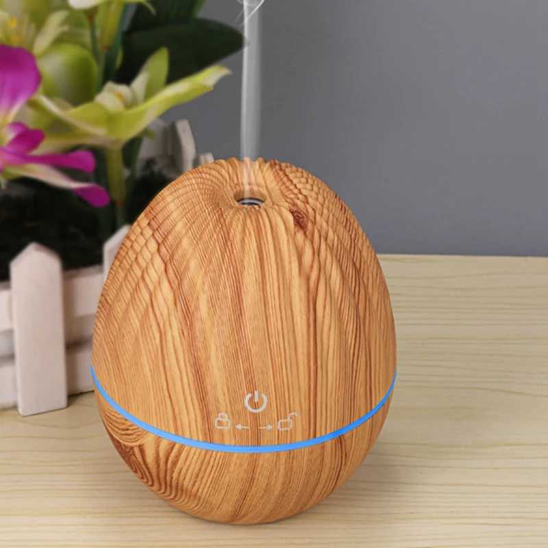 130ML Rugby USB Wood Grain Essential Oil Diffuser Ultrasonic Humidifier Home Aromatherapy Aroma Atomizer with LED