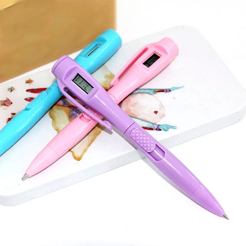 Electronic Clock Ballpoint Pen with Digital Timing Test Exam Watch Creative Office Supplies |