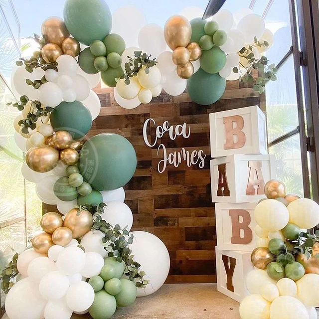 Ballons rétro vert blanc or, décorations de fête d'anniversaire pour  adultes et enfants, garçon et fille, baby shower, mariage, fournitures de  la jungle, 20 pièces - AliExpress