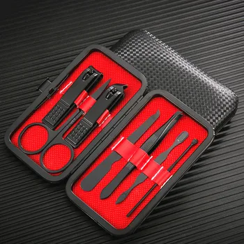 

7pcs/set Stainless Steel Manicure Nail Clippers Pedicure Set Travel Hygiene Nail Clipper Nail File Ear Spoon Nail Tool Kit