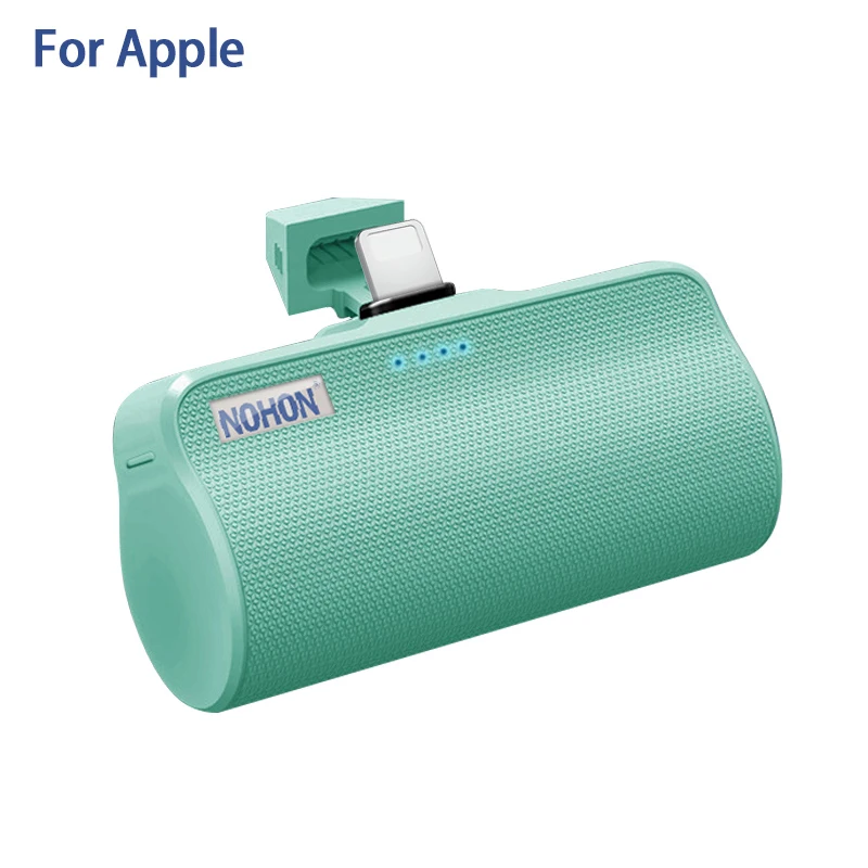 NOHON внешний аккумулятор для iPhone, Xiaomi, samsung, huawei, для Apple, Тип C, микро интерфейс, 3000 мАч, портативное Внешнее зарядное устройство - Цвет: Green For Apple