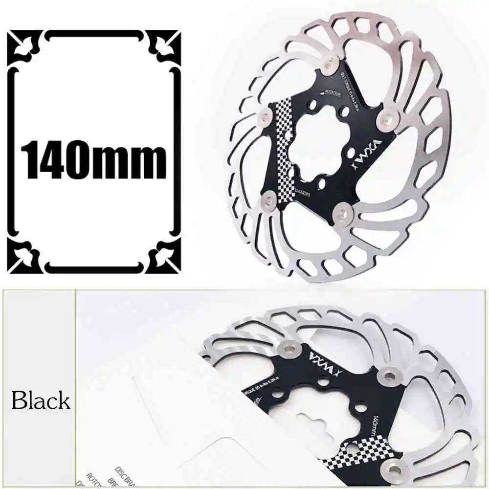 140mm Black VXM колодки тормозного диска 140/160/180/203 мм велосипедный тормоз роторы MTB охлаждающий поплавок велосипед с дисковым тормозом аксессуаров поплавок колодки тормозного диска - Цвет: 140mm Black