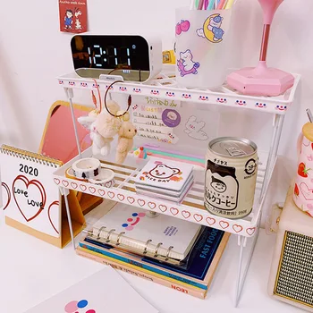 

Korea Ins No Printing Style Simple Folding Storage Rack Student Desktop Base Elevated Hand Account Stationery Debris Rack