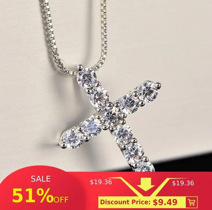 Женское ожерелье с подвеской в вечерние Креста роскошное Сверкающее Ювелирное