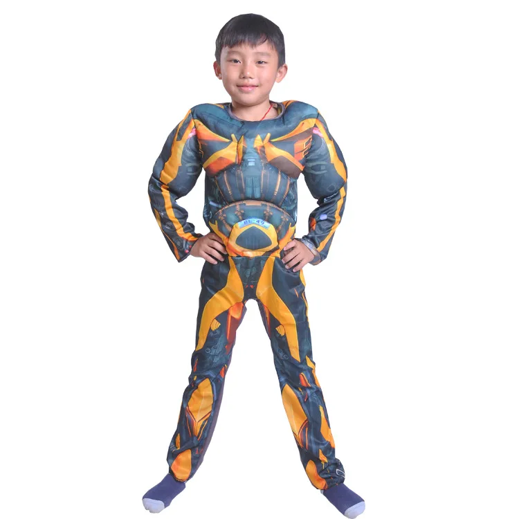 only costume Оптимус Прайм, Трансформеры, Бамблби, мускулы, супергерой, карнавальный костюм, детская маска, боди, детская одежда на Хэллоуин, карнавал - Цвет: only costume