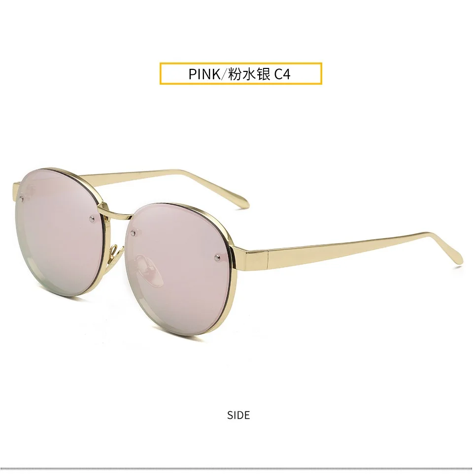 New fashion dazzling color film round men and women with sunglasses 1726