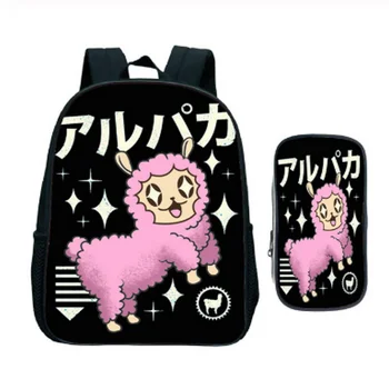 

Mochila Fox Panda Unicorn Backpack for Boys Girls School Bags Kids Kawaii Animal Narwhal Pattern BookBag Kids School Bag Pack